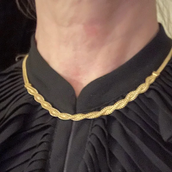 NEW SOLID 10K YG Necklace Yellow Gold Double Curb Link Braided Design Chain 10k - Picture 12 of 15